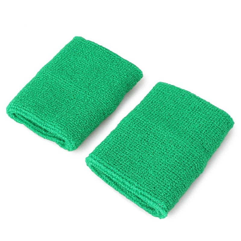 Mallofusa 10 Pack Colorful Sports Basketball Football Absorbent Wristband Party Outdoor Activity (Green) - Image 5